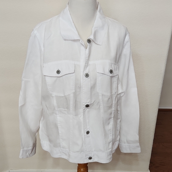 Jones New York Jackets & Blazers - Jones & Co 1x White Linen Jacket